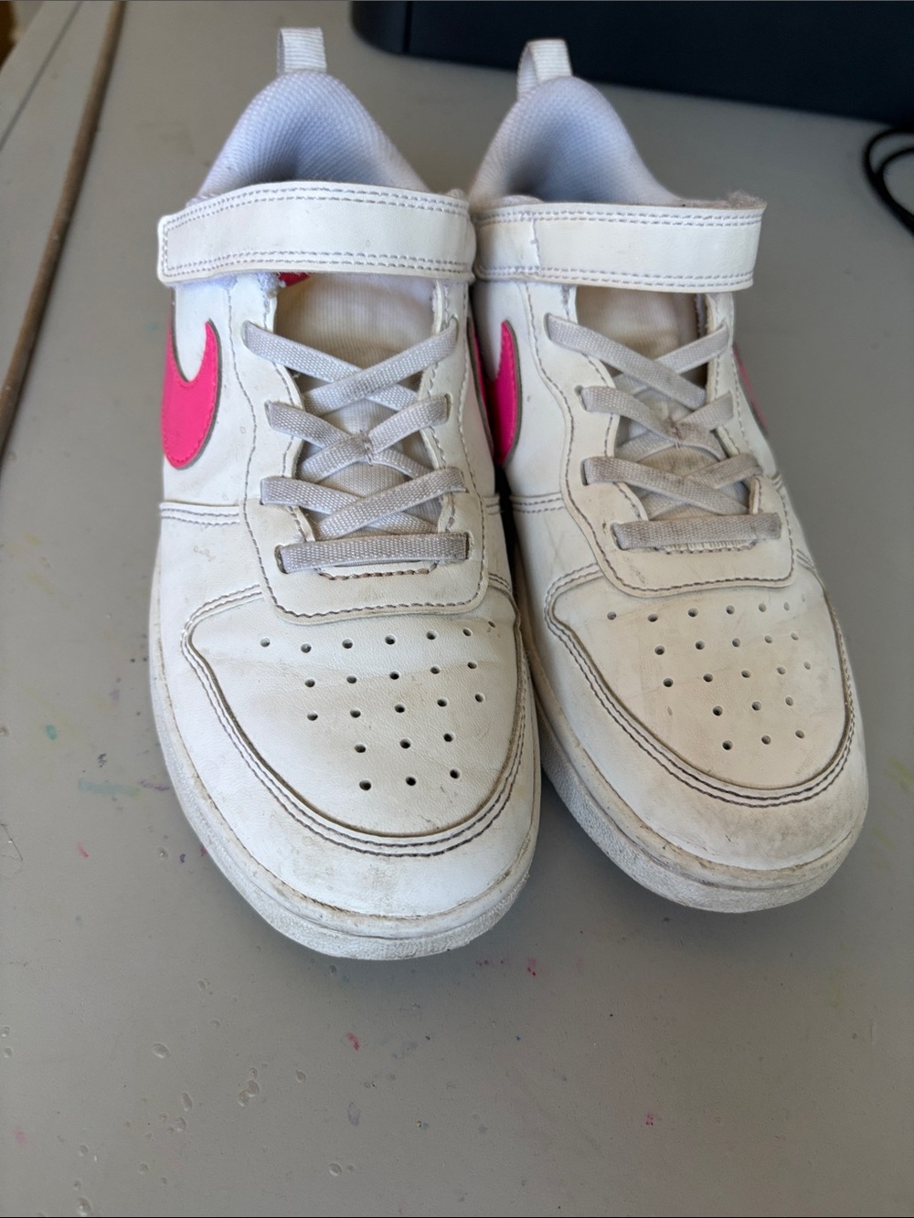 Pink Nike Velcro shoes
